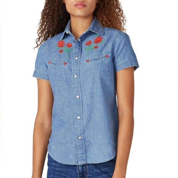 Polo by Ralph Lauren Mila Embroidered Chambray Shirt NWT - Picture 3 of 14